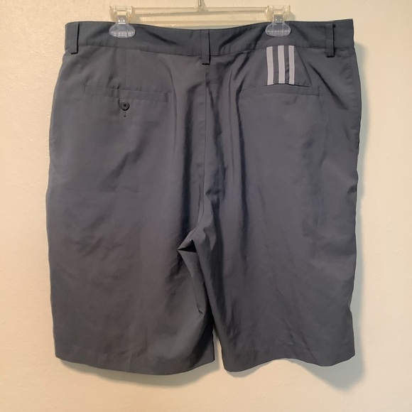 Adidas climalite mens grey three striped flat front sports active wear shorts 38 - Picture 6 of 7